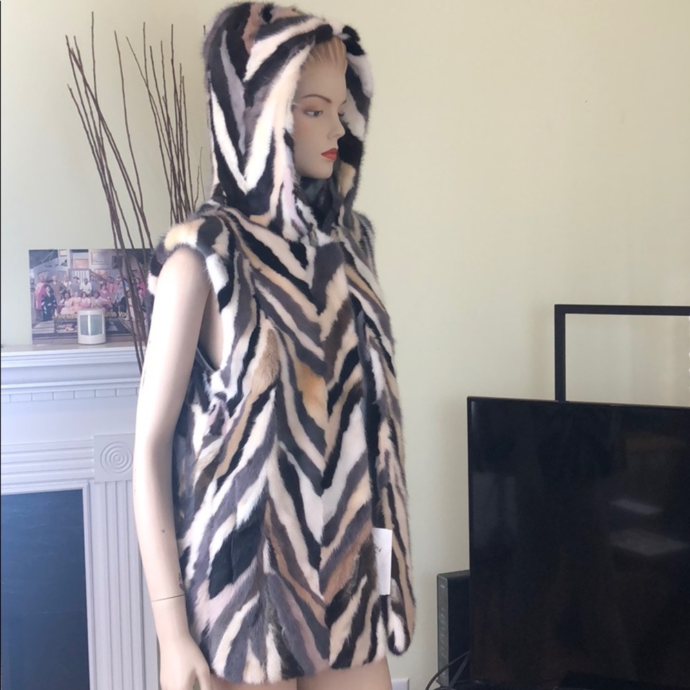 Genuine Mink Vest Grey - Multicolor